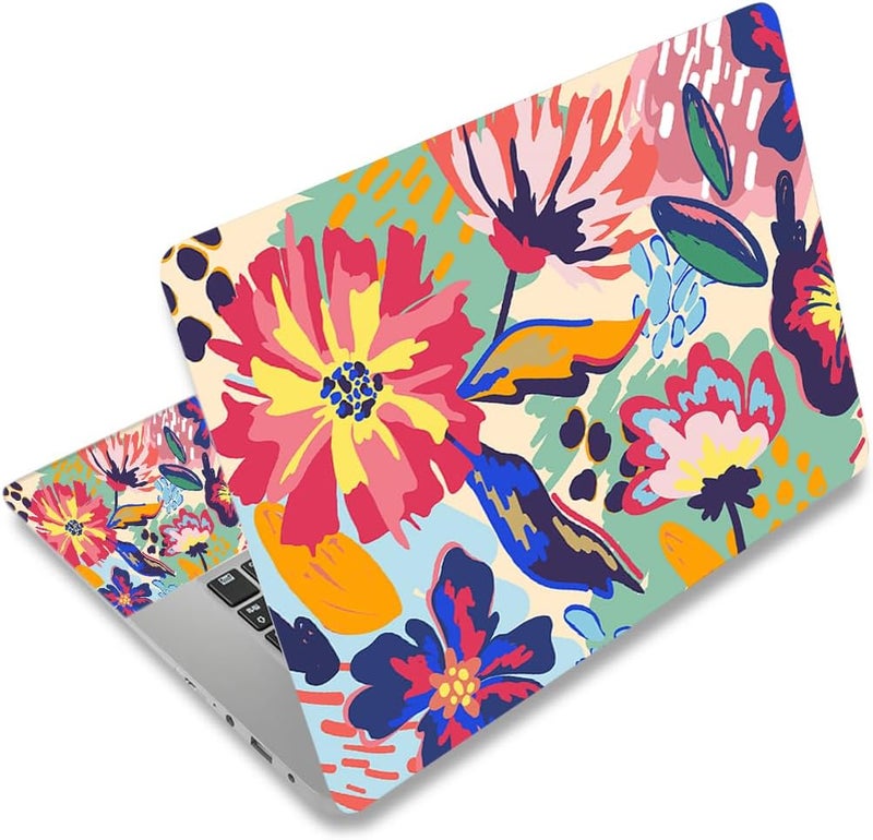 Lauspuck Laptop Notebook Skin Sticker Cover Decal, 12 13 13.3 14 15 15.4 15.6 inch Laptop Vinyl Skin Sticker Cover Art Protector Decal Universal, Graffiti Flower - Image 1